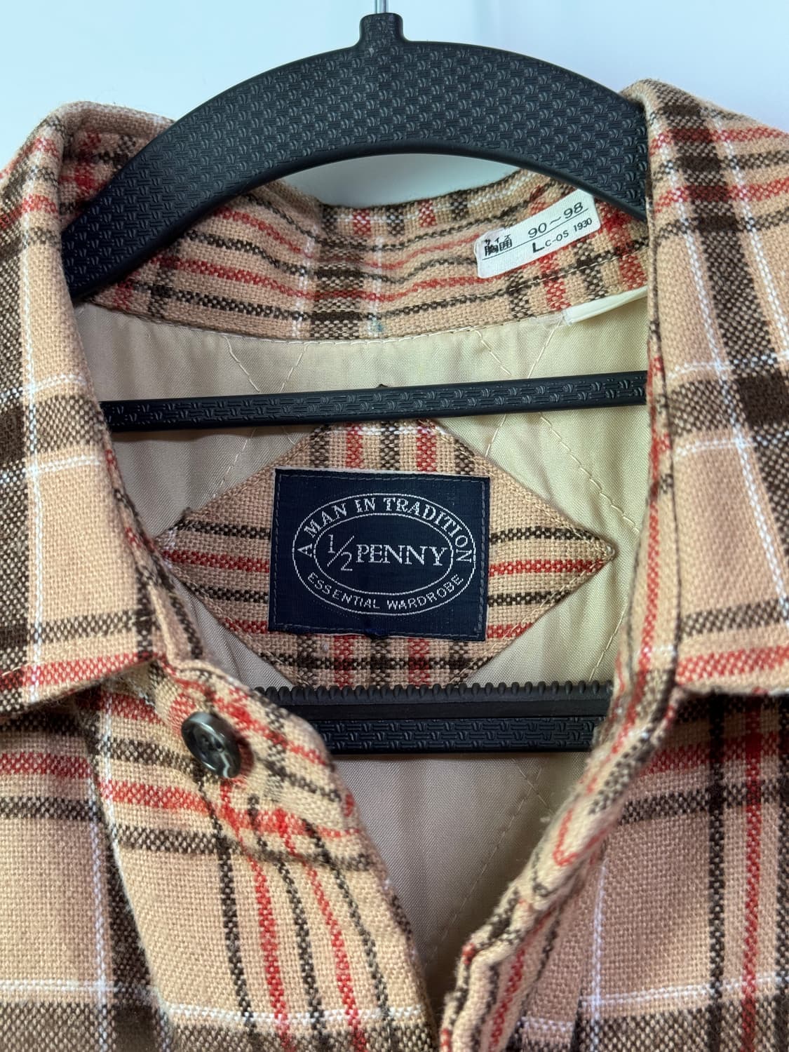 1/2 penny 패딩 체크 셔츠 L 상품이미지2