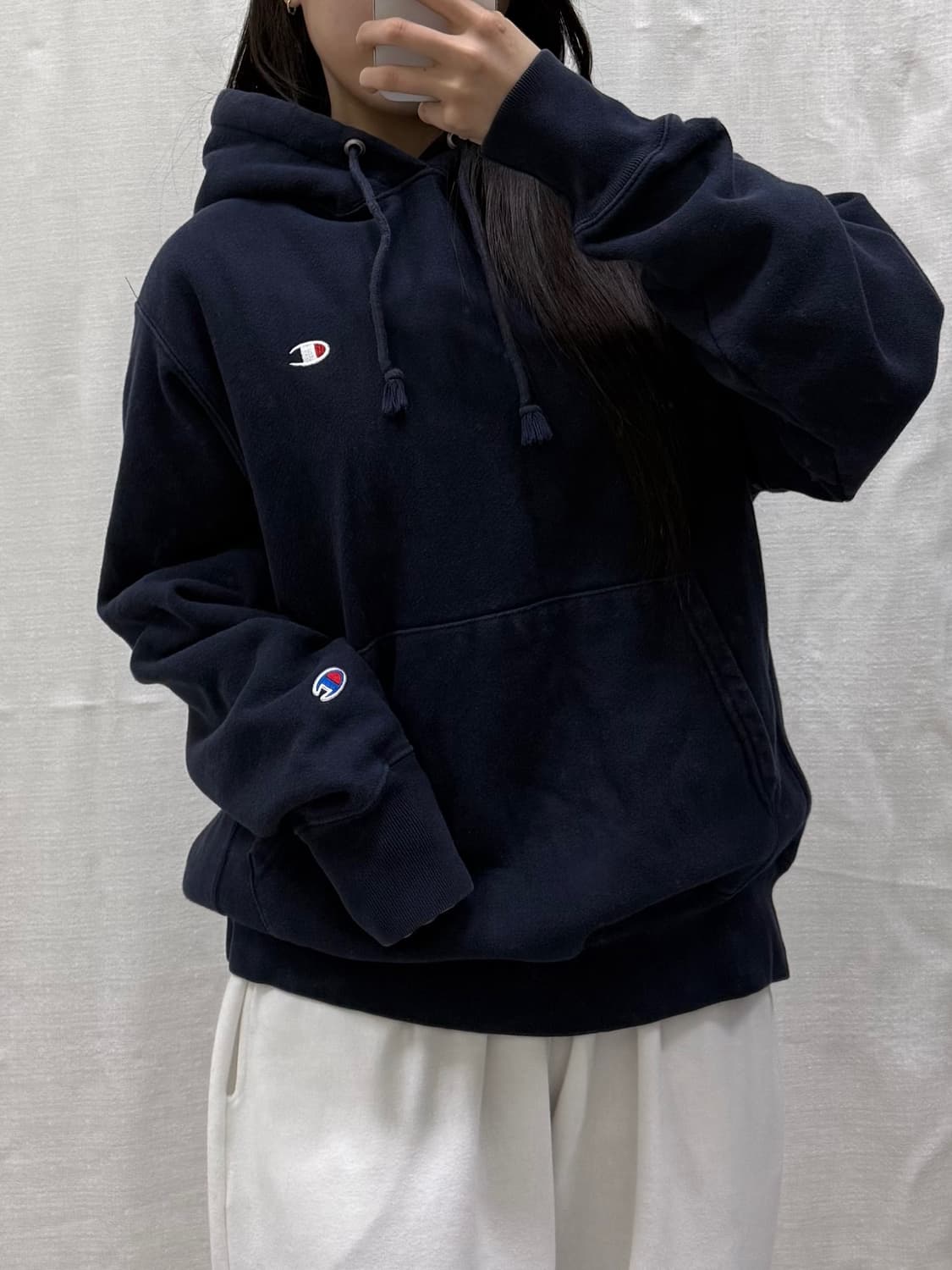 챔피온 네이비 후드티 상품이미지1