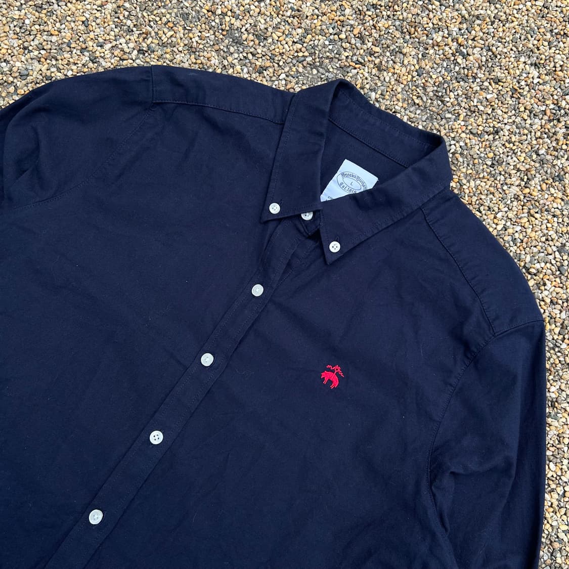 브룩스 브라더스 옥스퍼드 솔리드 네이비 셔츠 상품이미지2