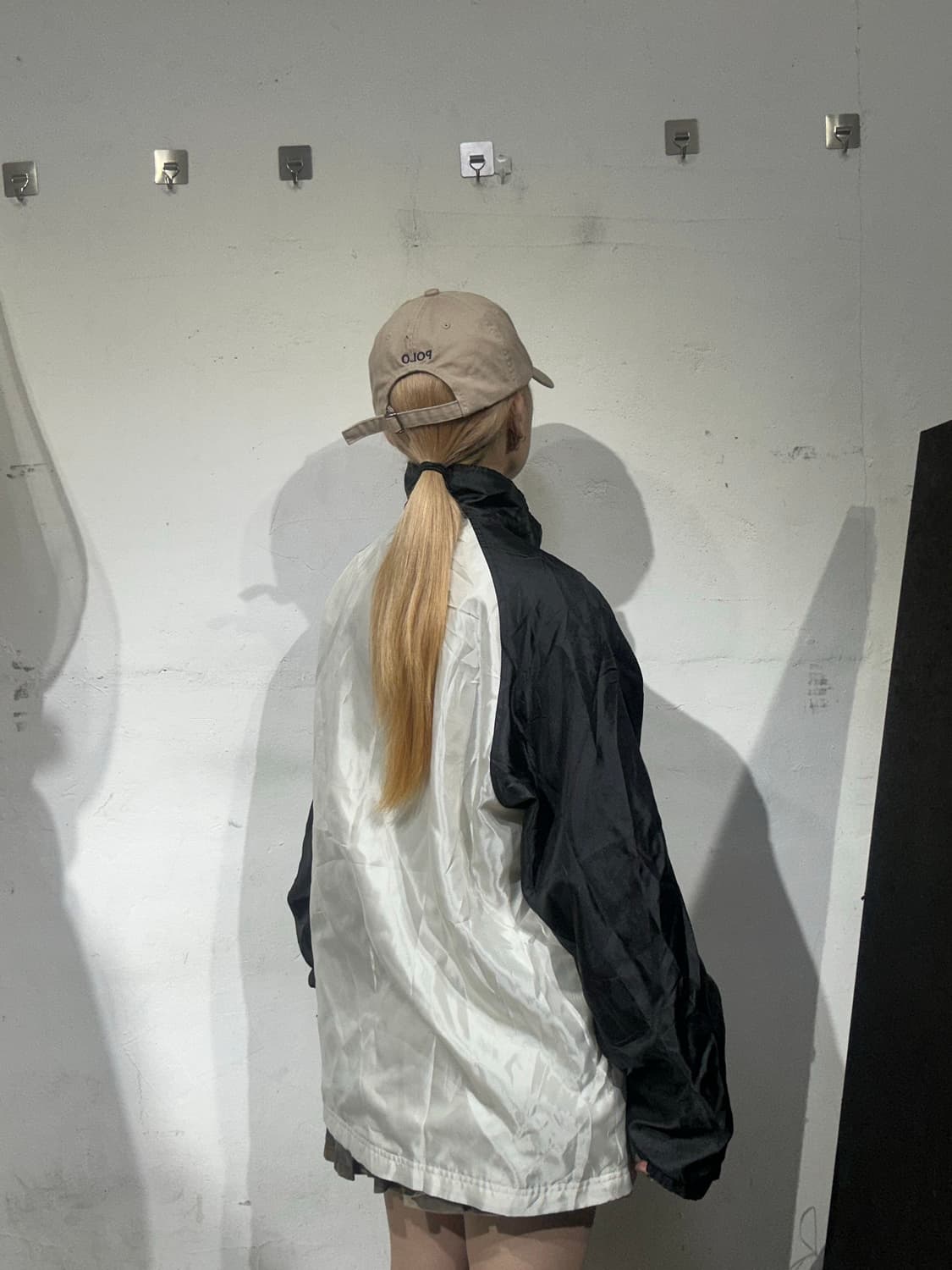 헤드 올드스쿨 화이트 블랙 범고래 오버핏 바람막이 자켓 L 상품이미지3