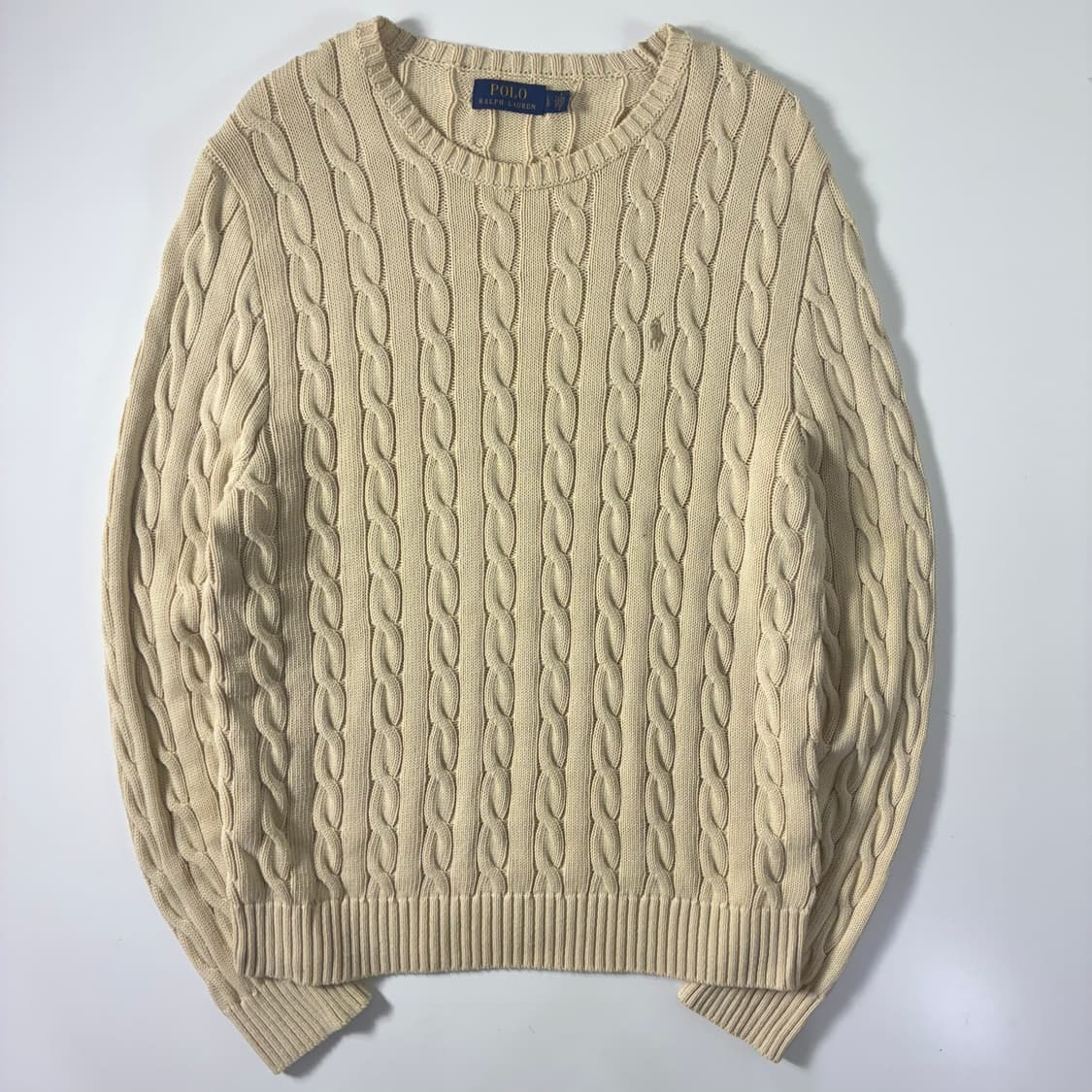 Polo 폴로 랄프로렌 신형 오트베이지 케이블 라운드 니트 상품이미지2