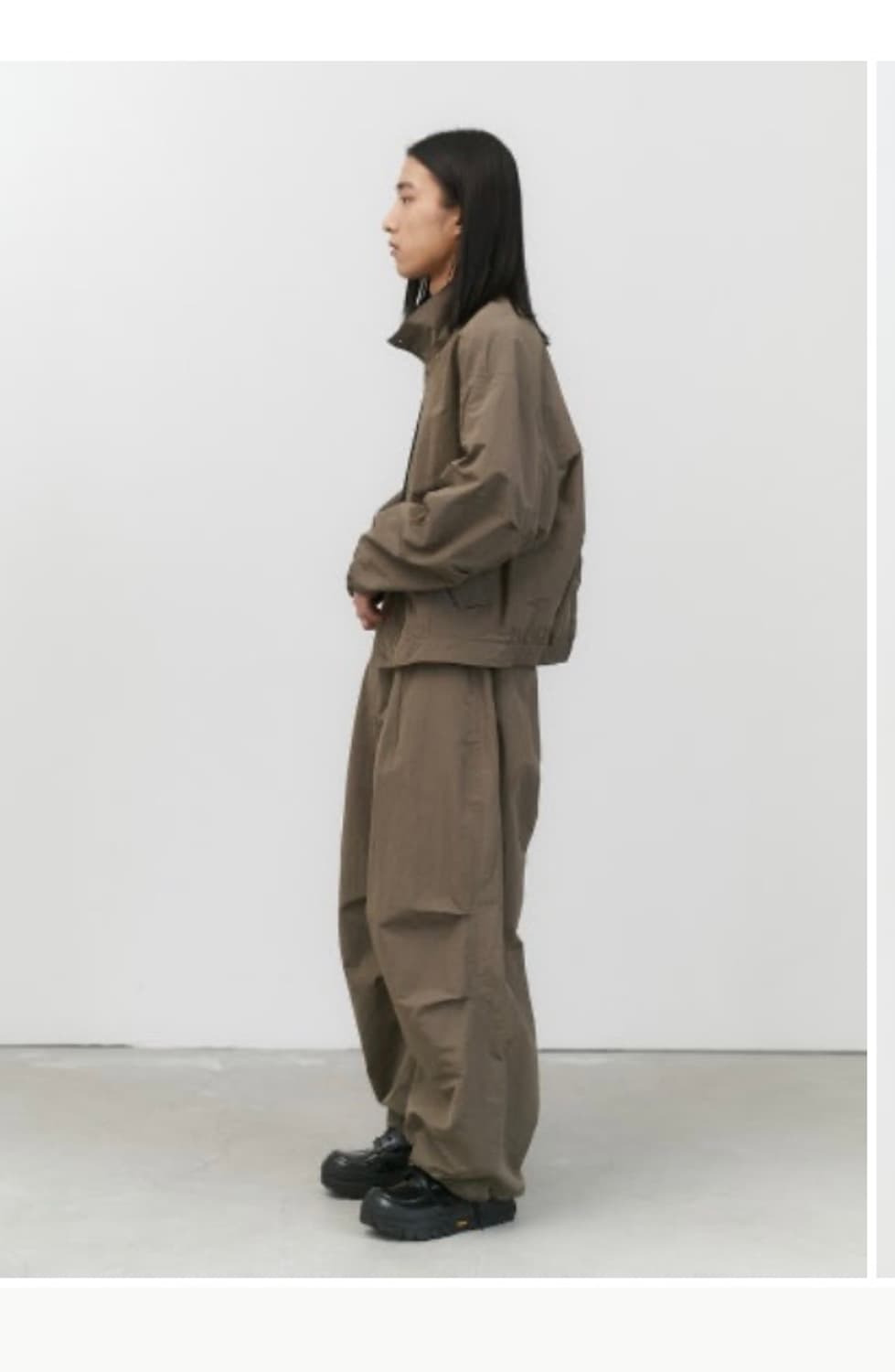 [아모멘토] 23ss 립스탑 나일론 팬츠_브라운(Msize) 상품이미지1