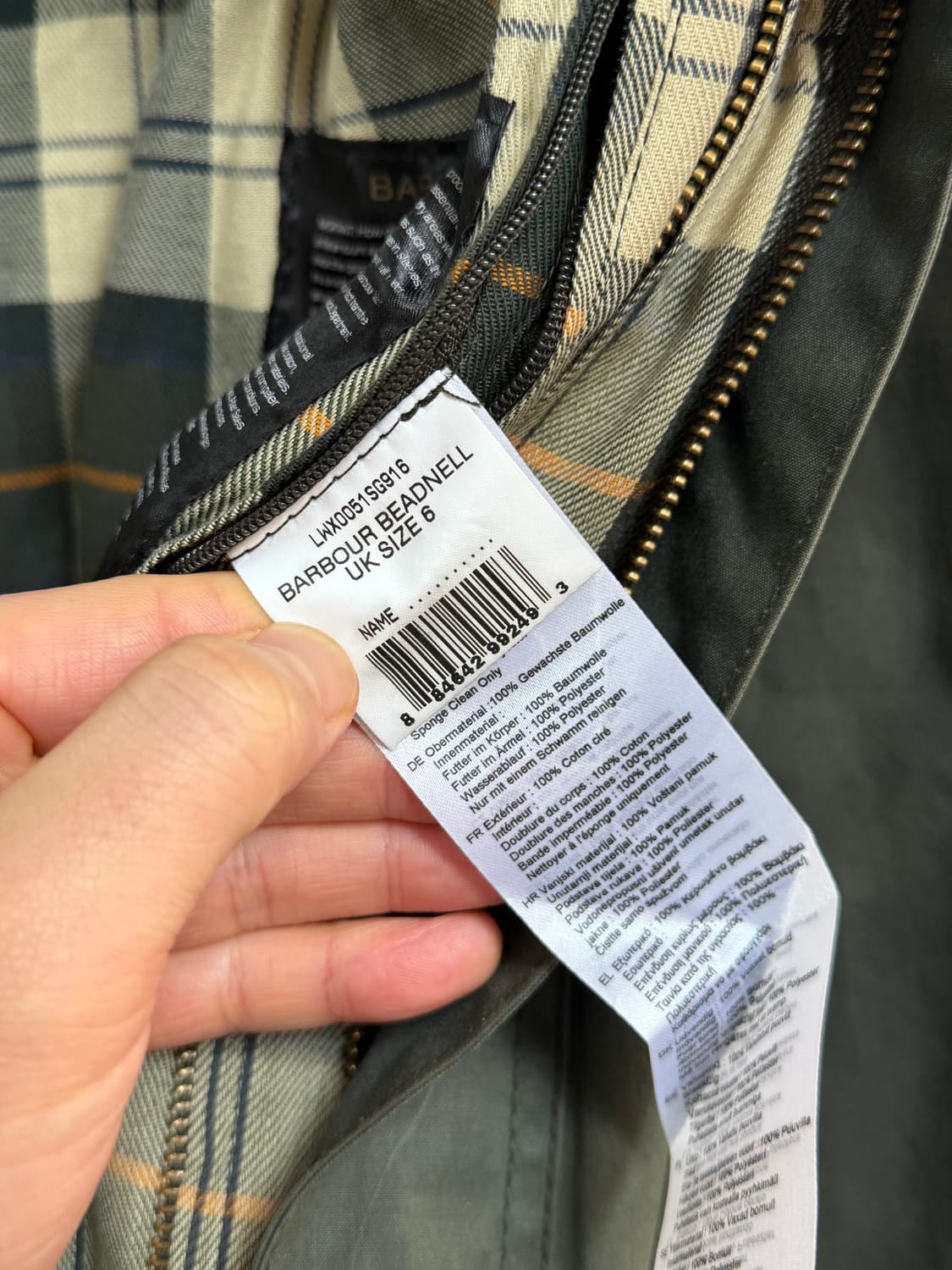 Barbour 바버 비드넬 왁스드 자켓 카키 UK 6 상품이미지7