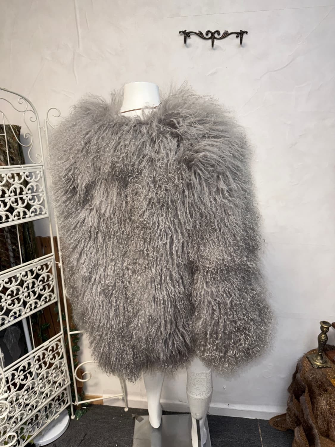Gray grunge eco fur over fit jacket  상품이미지2