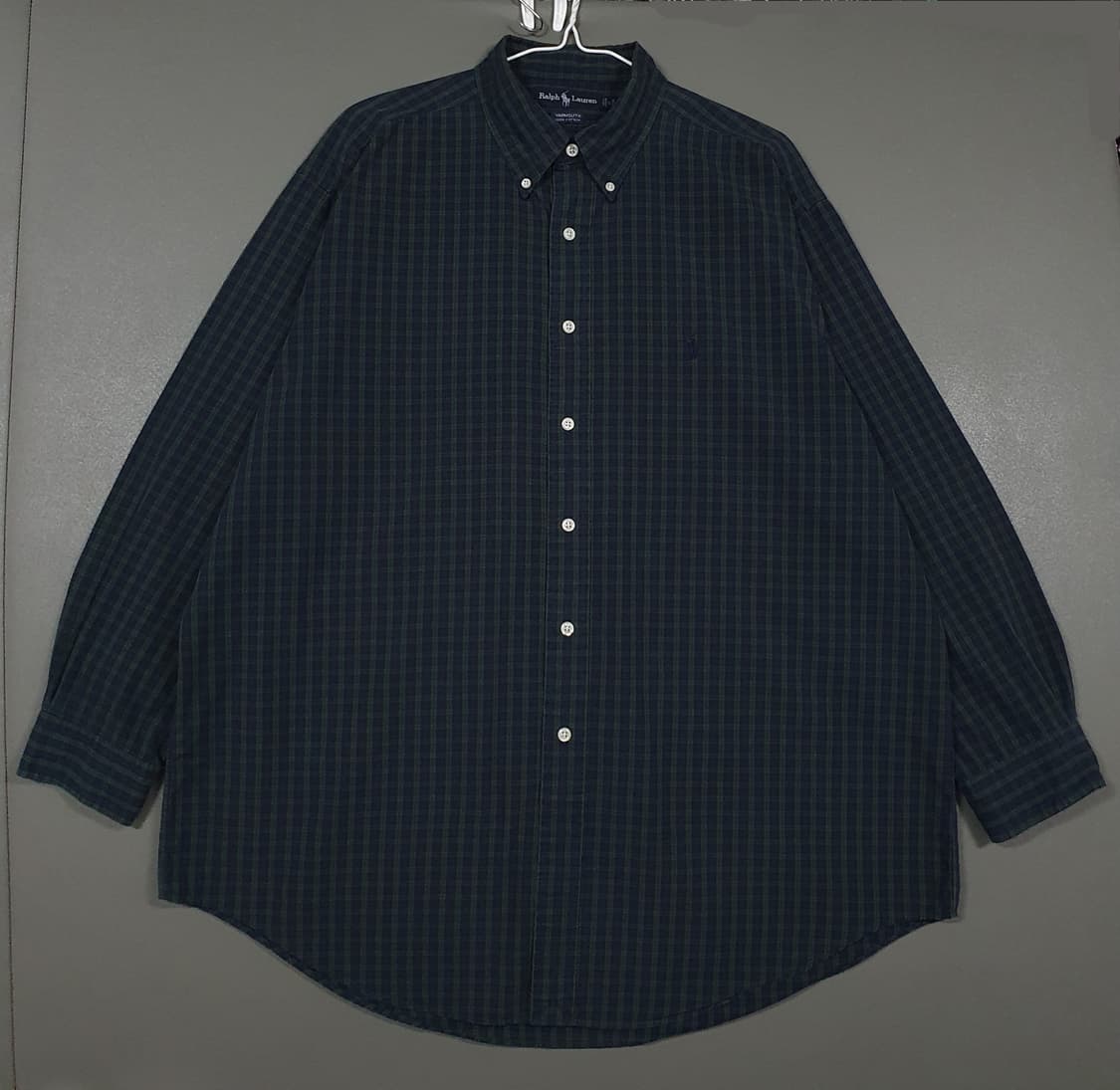폴로 랄프로렌 90s 야머스 블랙와치 타탄체크 버튼다운 셔츠 남방 3XL 상품이미지1