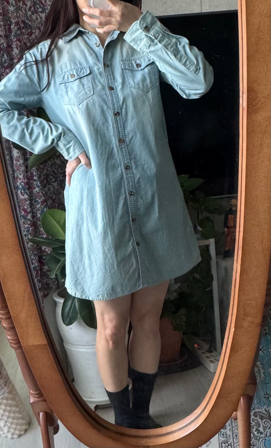 후아유 연청 셔츠 원피스 예뻐요M 상품이미지2