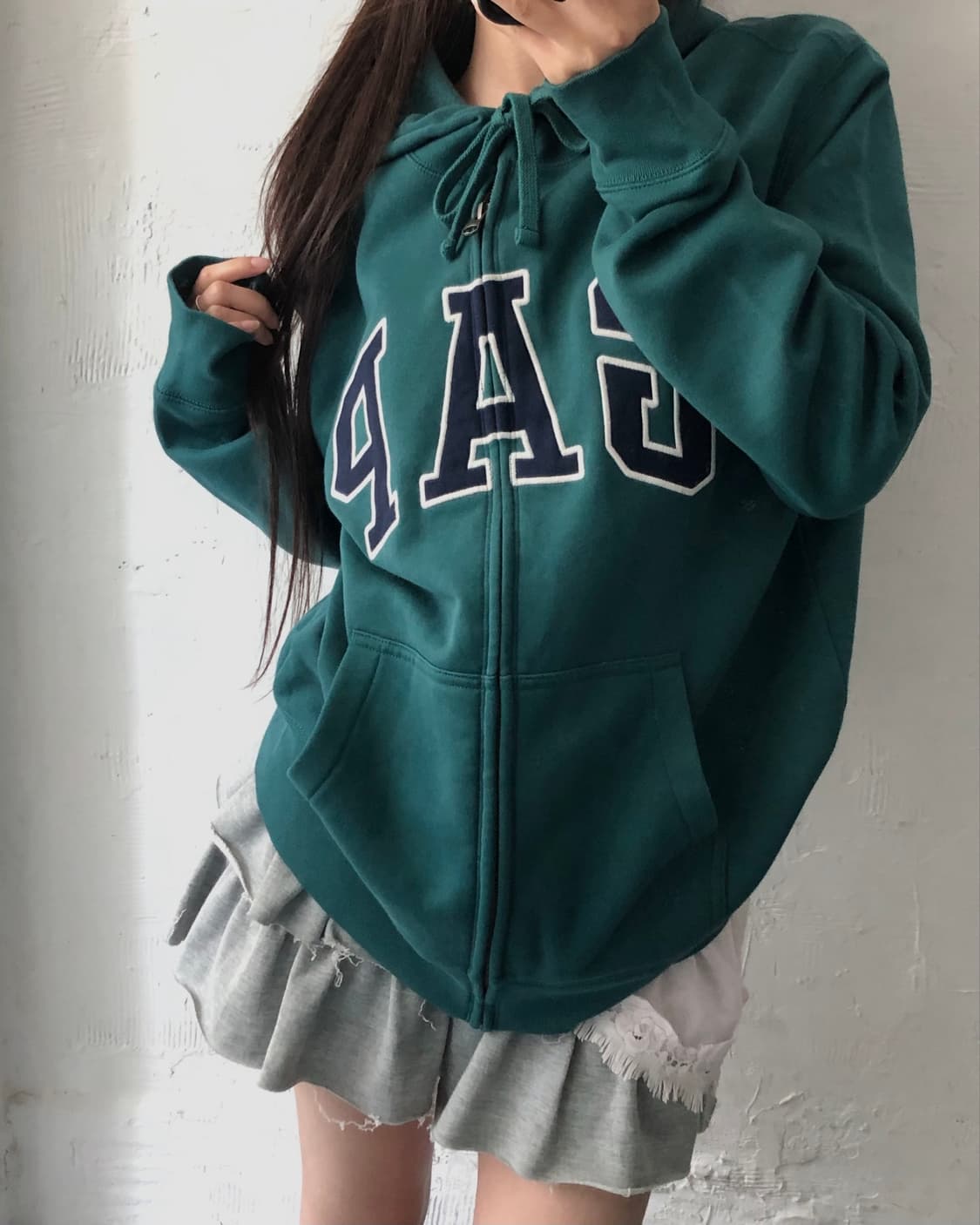 Gap 갭 그린컬러 로고 후드집업 상품이미지7