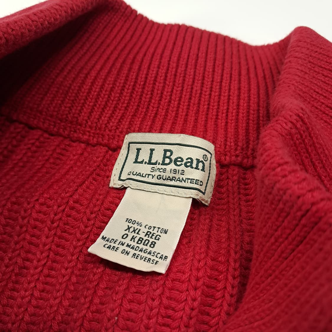 CL076 2XL 엘엘빈 코튼 리브드 풀 집업 가디건 니트 상품이미지3