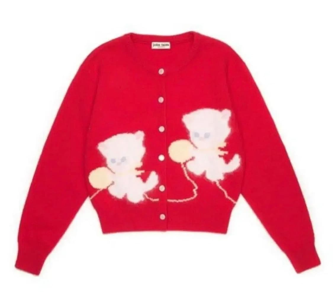 졸리레이드 가디건 레드 한정 컬러 상품이미지1