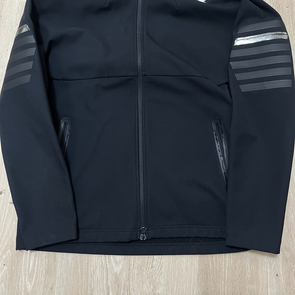 스파이더 기능성 사선 완장 후드 기모 져지 트랙탑 [블랙] XL/105 상품이미지3