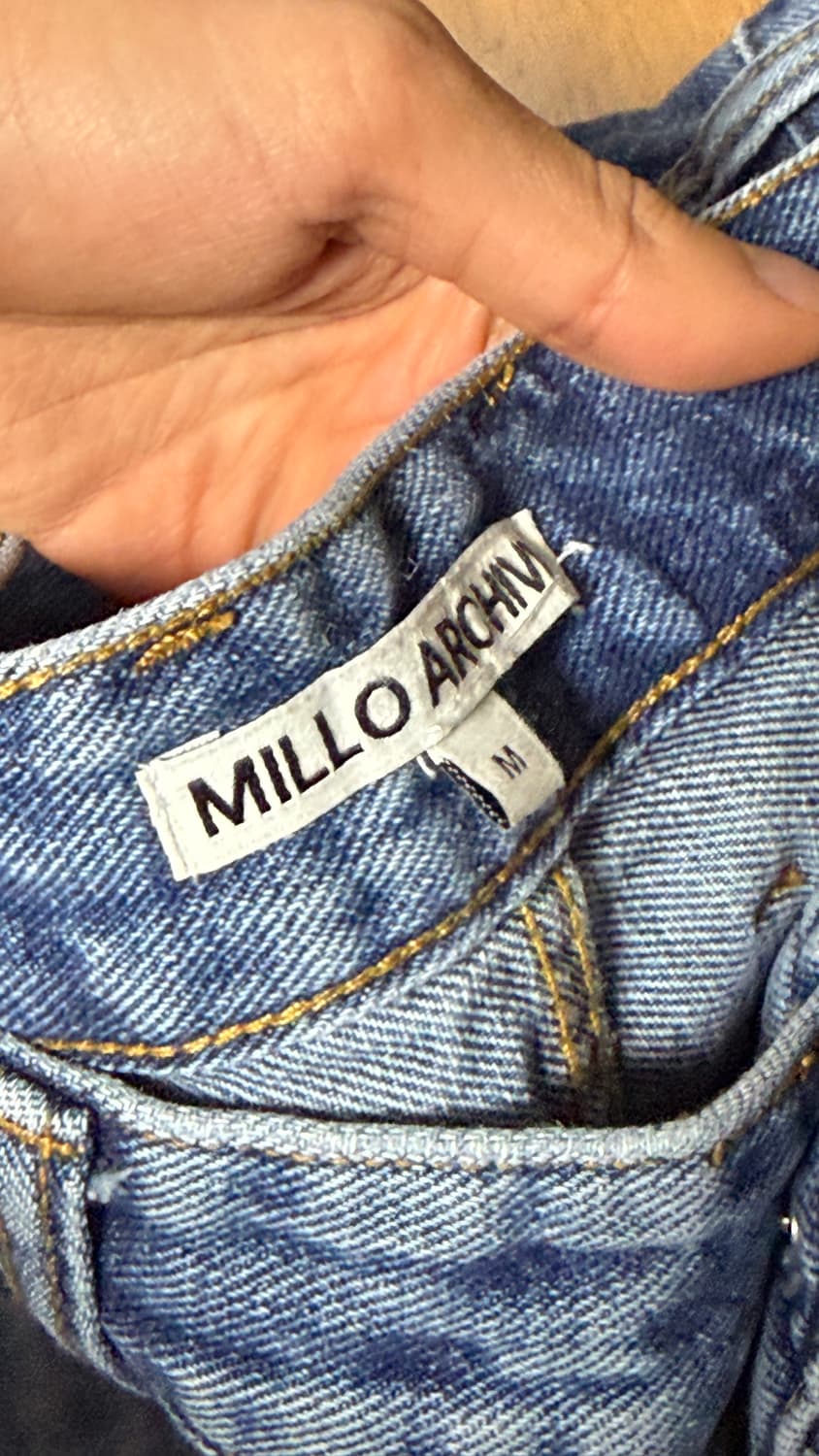 밀로 아카이브 리플렉트 커브드 팬츠 미드블루 상품이미지4