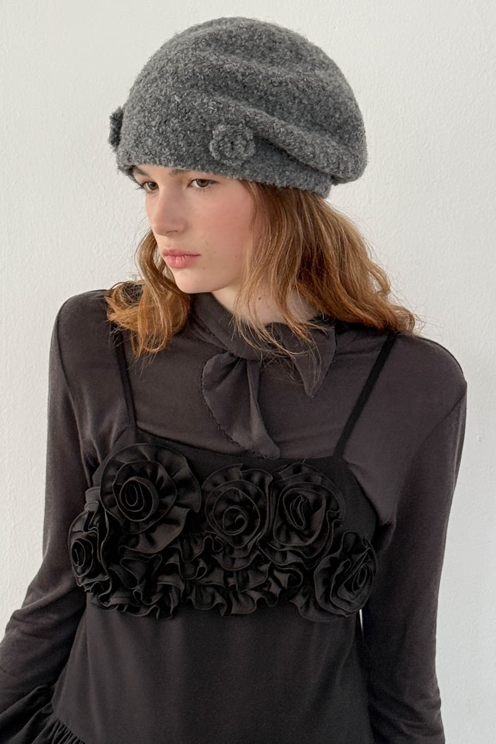 시눈 Sinoon Flower Boucle Beret 상품이미지2