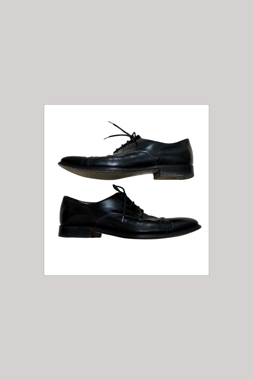 Prada black Leather cap toe derby shoes 상품이미지1