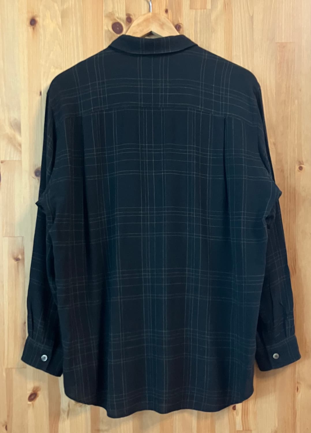 Rayon loose silhouette check shirt 상품이미지2