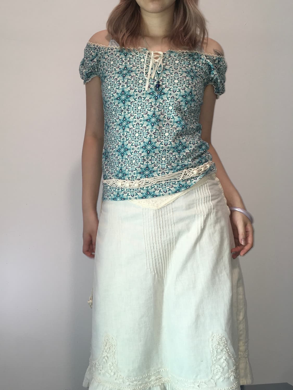 jpn vintage lace frill midi skirt 상품이미지5