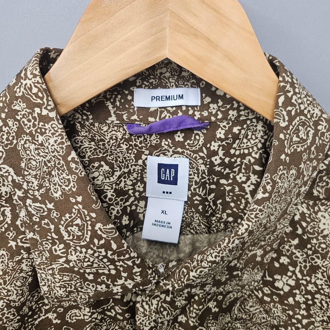 00s GAP 페이즐리 브라운 셔츠 상품이미지4