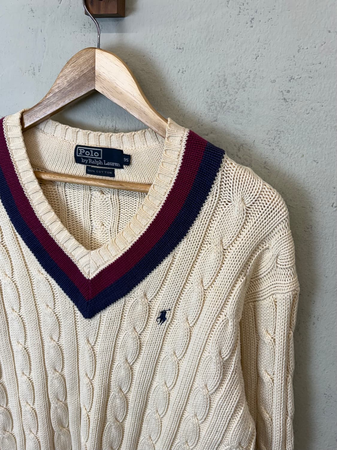 폴로랄프로렌 90s 일경물산 크리켓 케이블 니트 상품이미지4