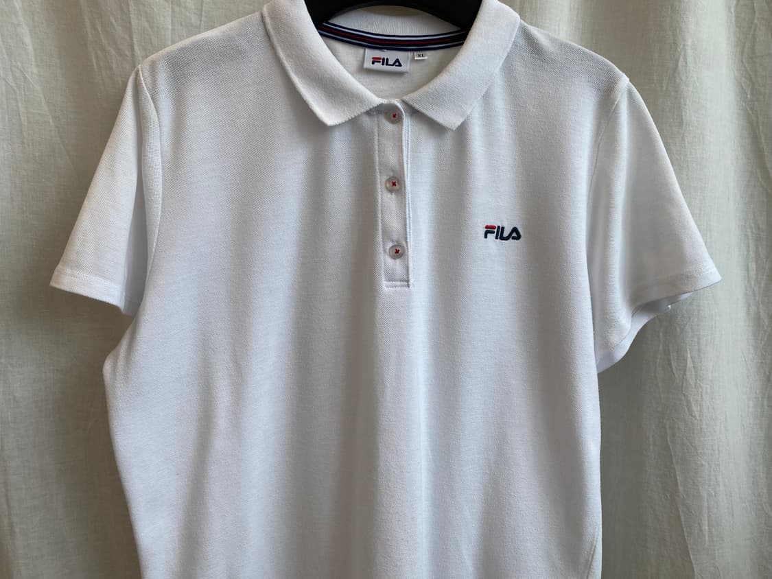 FILA 화이트 피케셔츠(L) 상품이미지5