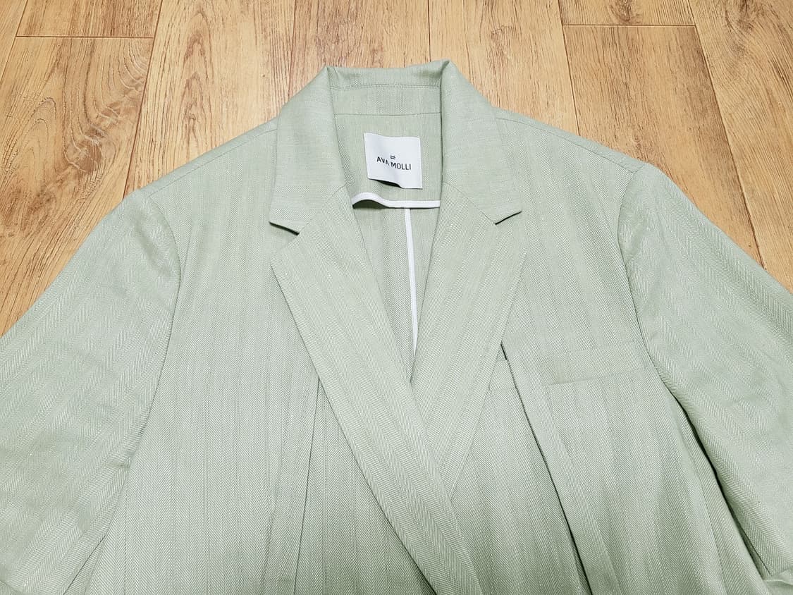 아바몰리(AVAMOLLI) 린넨 헤링본 투버튼 자켓 55-66 상품이미지5