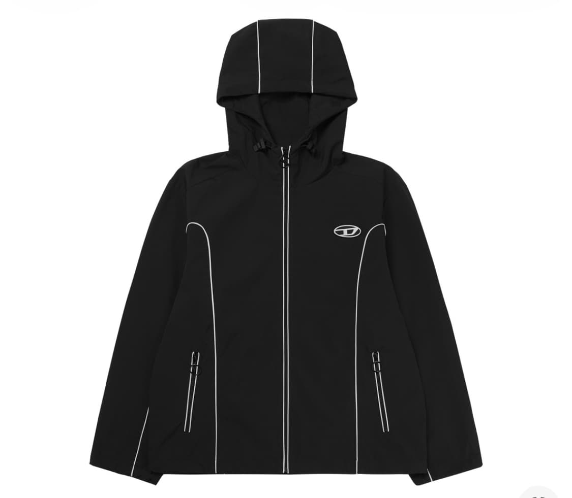 디젤 콘트라스트 파이핑 윈드브레이커 블랙 XL 상품이미지1