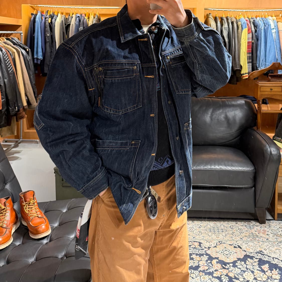 아카데믹스 00s 데님 커버올 자켓 XXL 상품이미지1