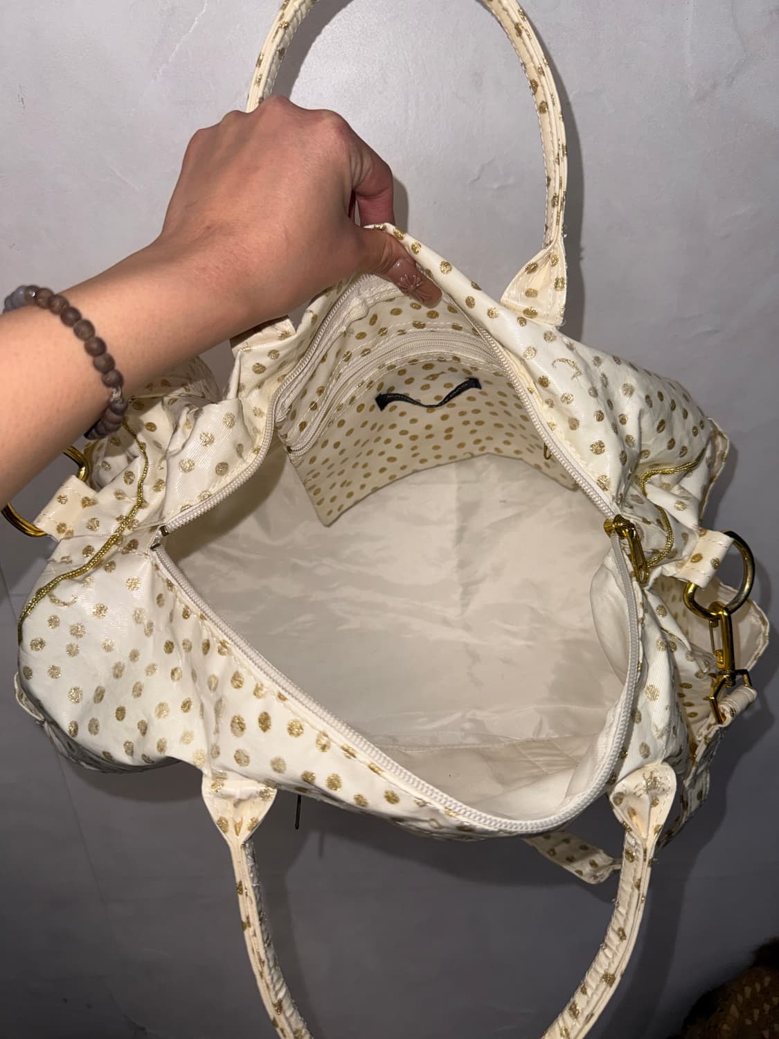 Ivory gold dot two way boston bag 상품이미지5