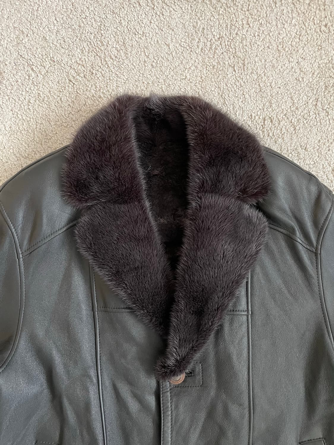 mink collar sheepskin mouton jacket 상품이미지3
