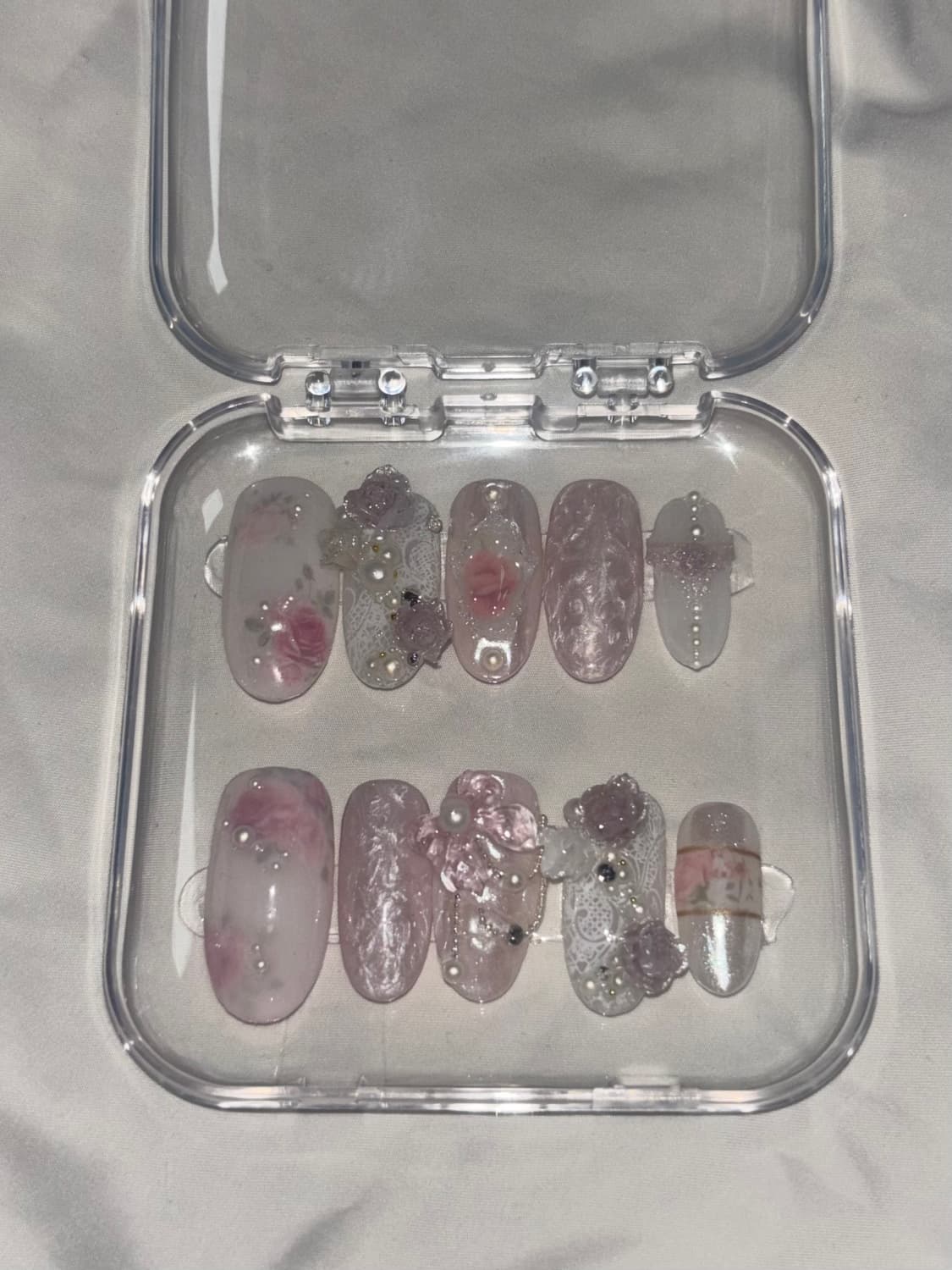 장미 진주 네일팁 상품이미지2