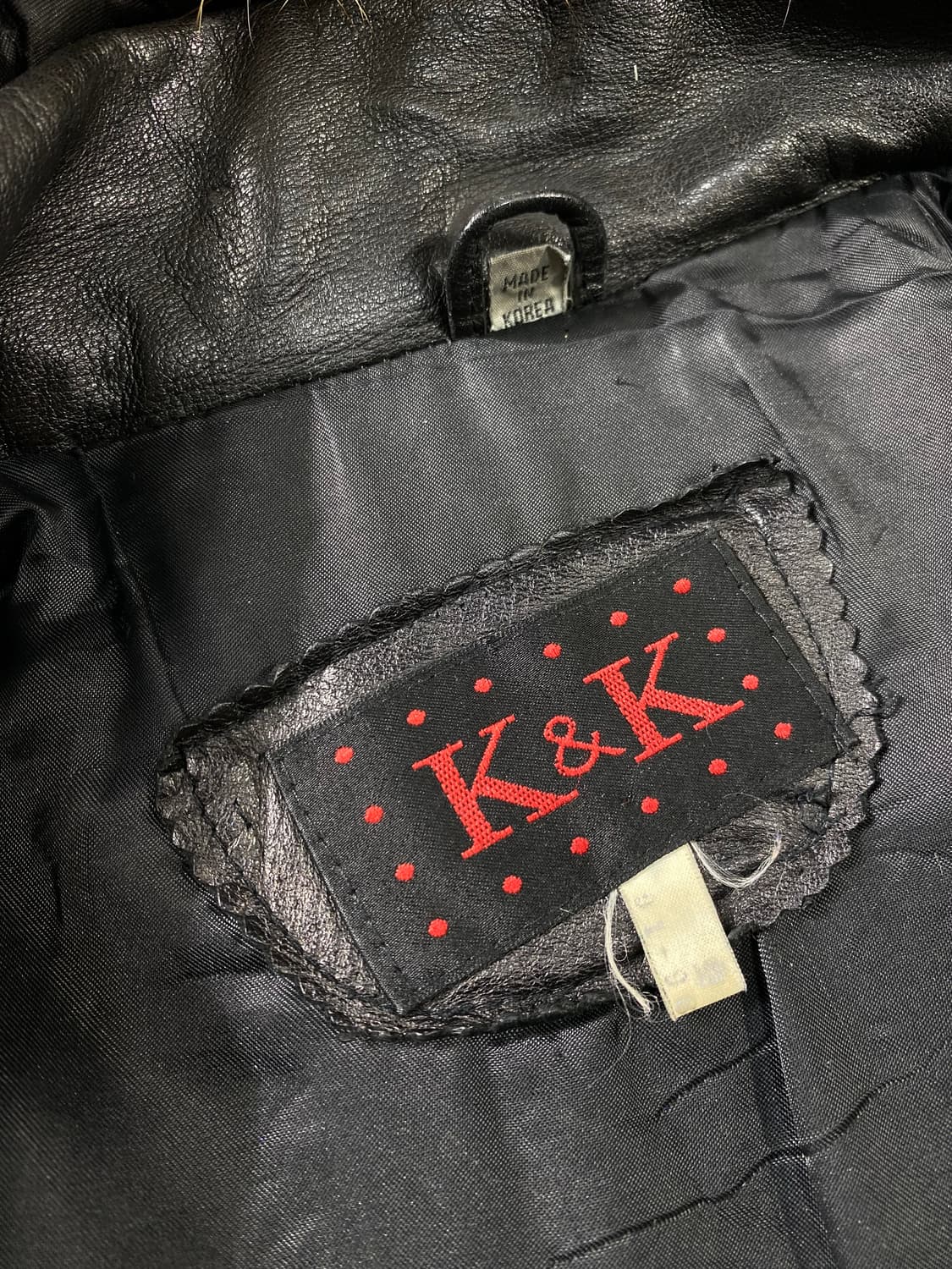 [M] 90s Vintage 빈티지 양가죽 크롭 레더 퍼 후드 자켓 상품이미지8