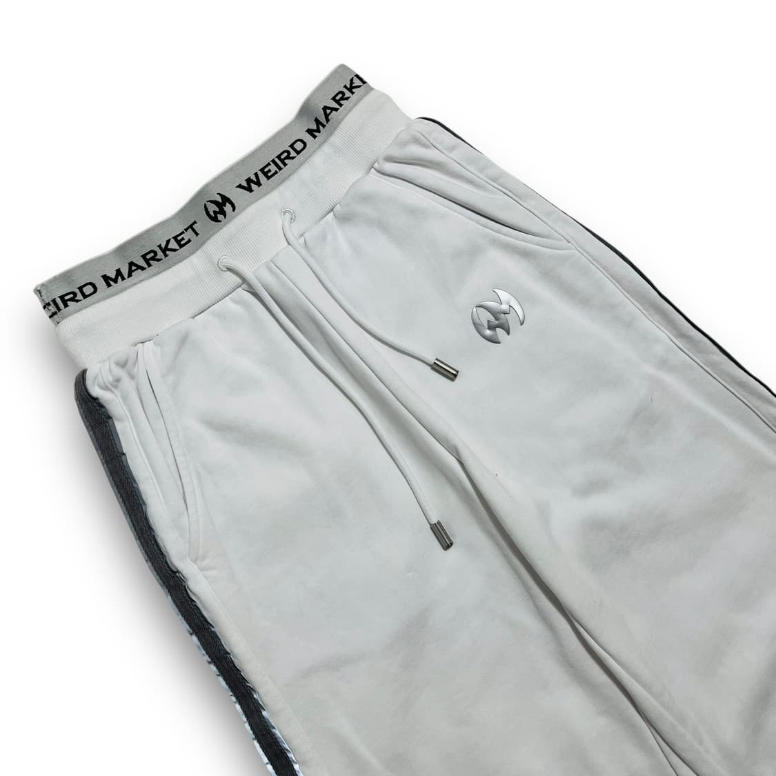 위어드 마켓 복서 로고 프리브 삼선 코튼 화이트 트랙팬츠 상품이미지2