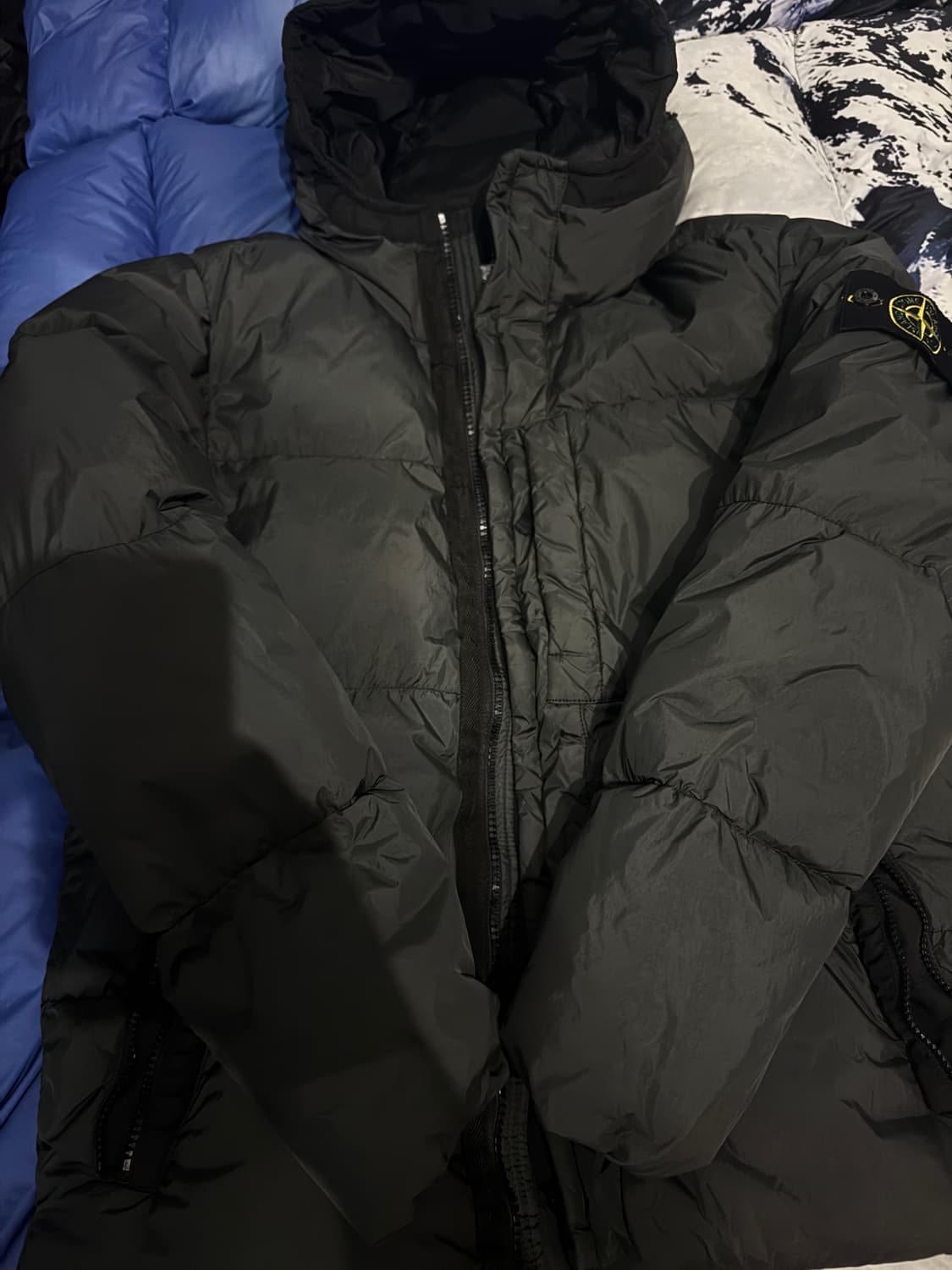 [L] 스톤아일랜드 17fw 크링클랩스 후드 패딩 다크그린 6754022 상품이미지4