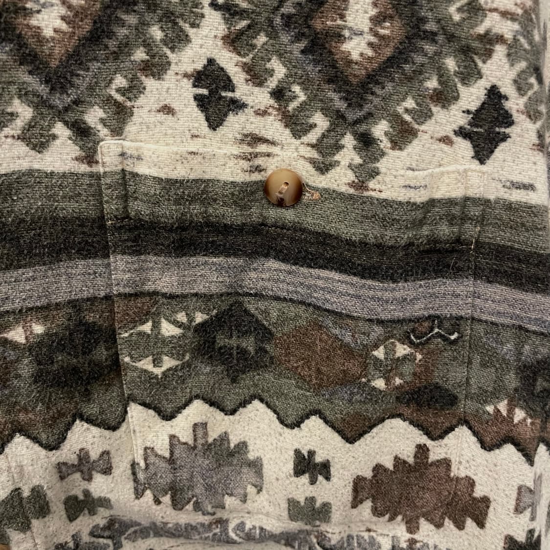 90s USA 빈티지 에스닉 패턴 포켓 셔츠 상품이미지6