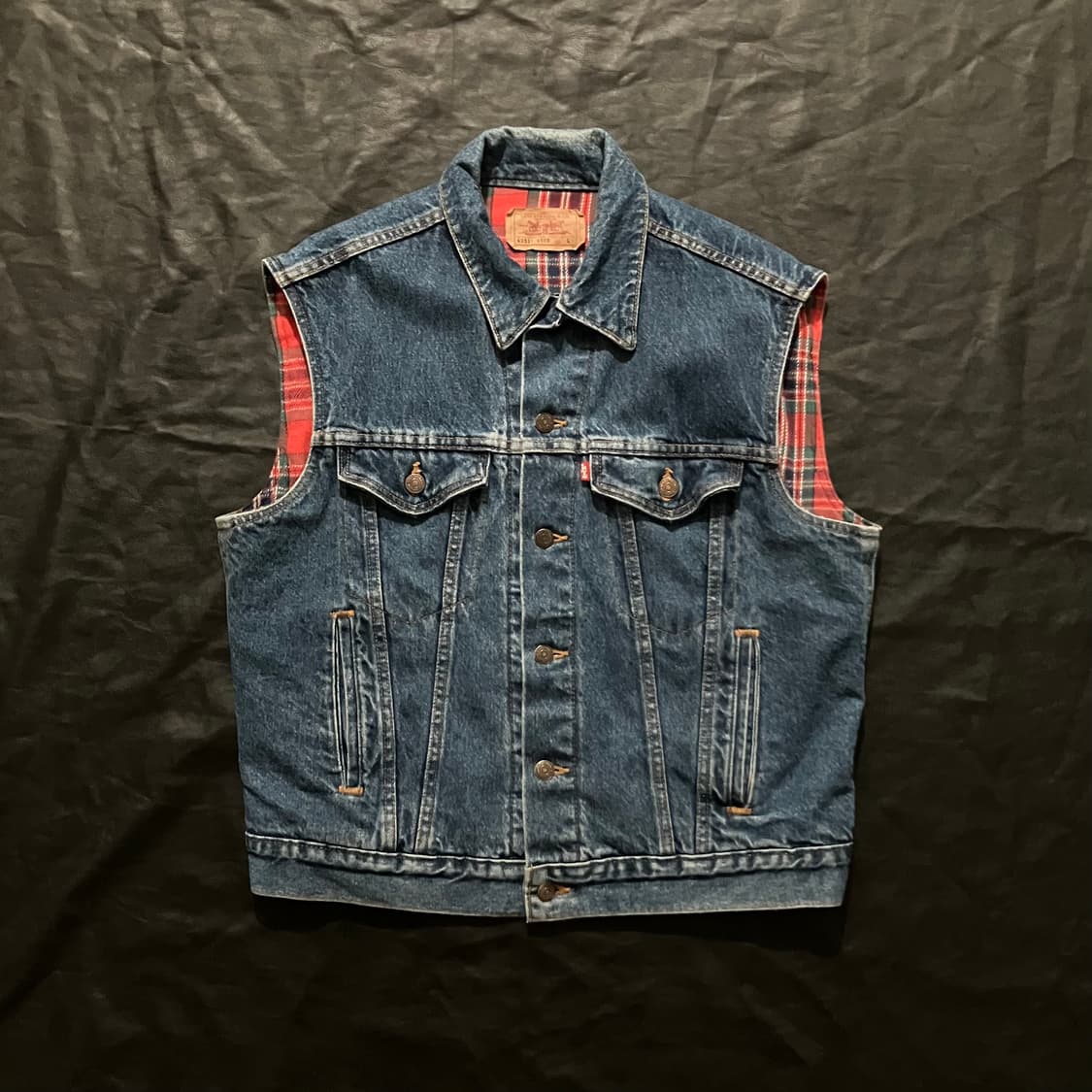 🇺🇸 80s USA 빈티지 리바이스 60511 3세대 데님 베스트 상품이미지1