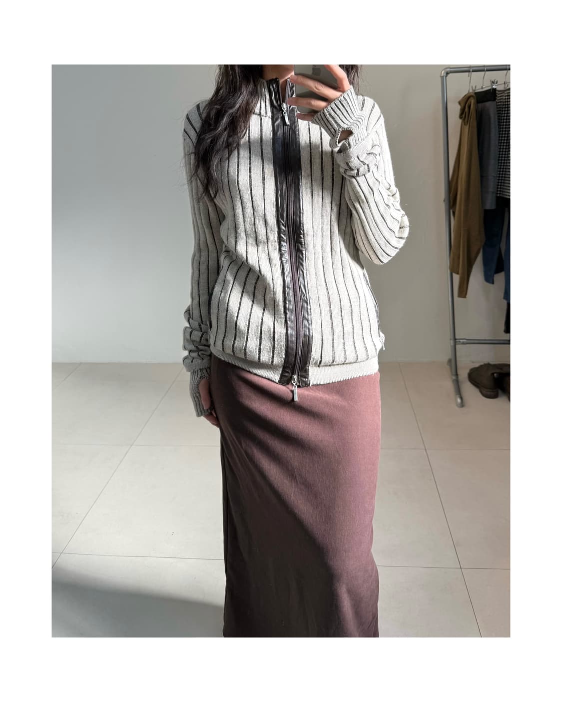 빈티지 니트 집업 상품이미지1