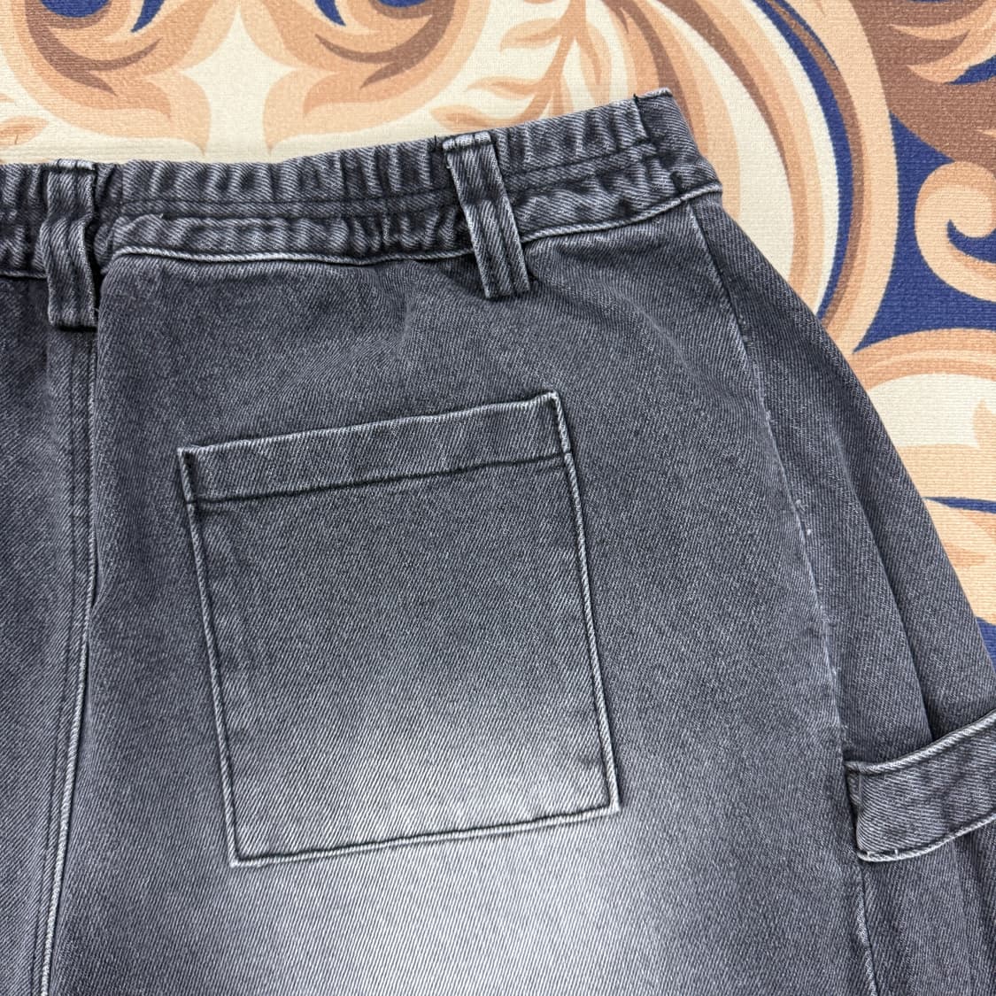 (M)어나더 웨이브 another wave 흑청 워싱 데님버뮤다 팬츠 상품이미지4