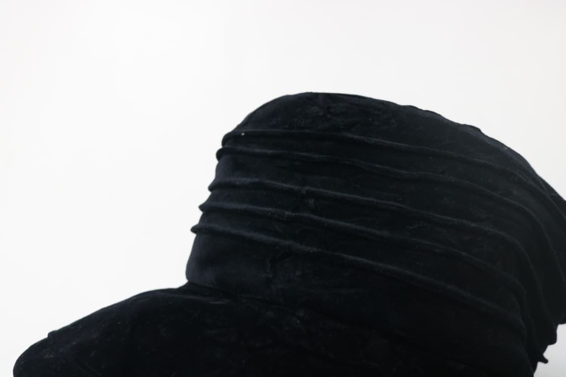 겐조(KENZO) 빈티지 벨벳 셔링 블랙 버킷햇 상품이미지8