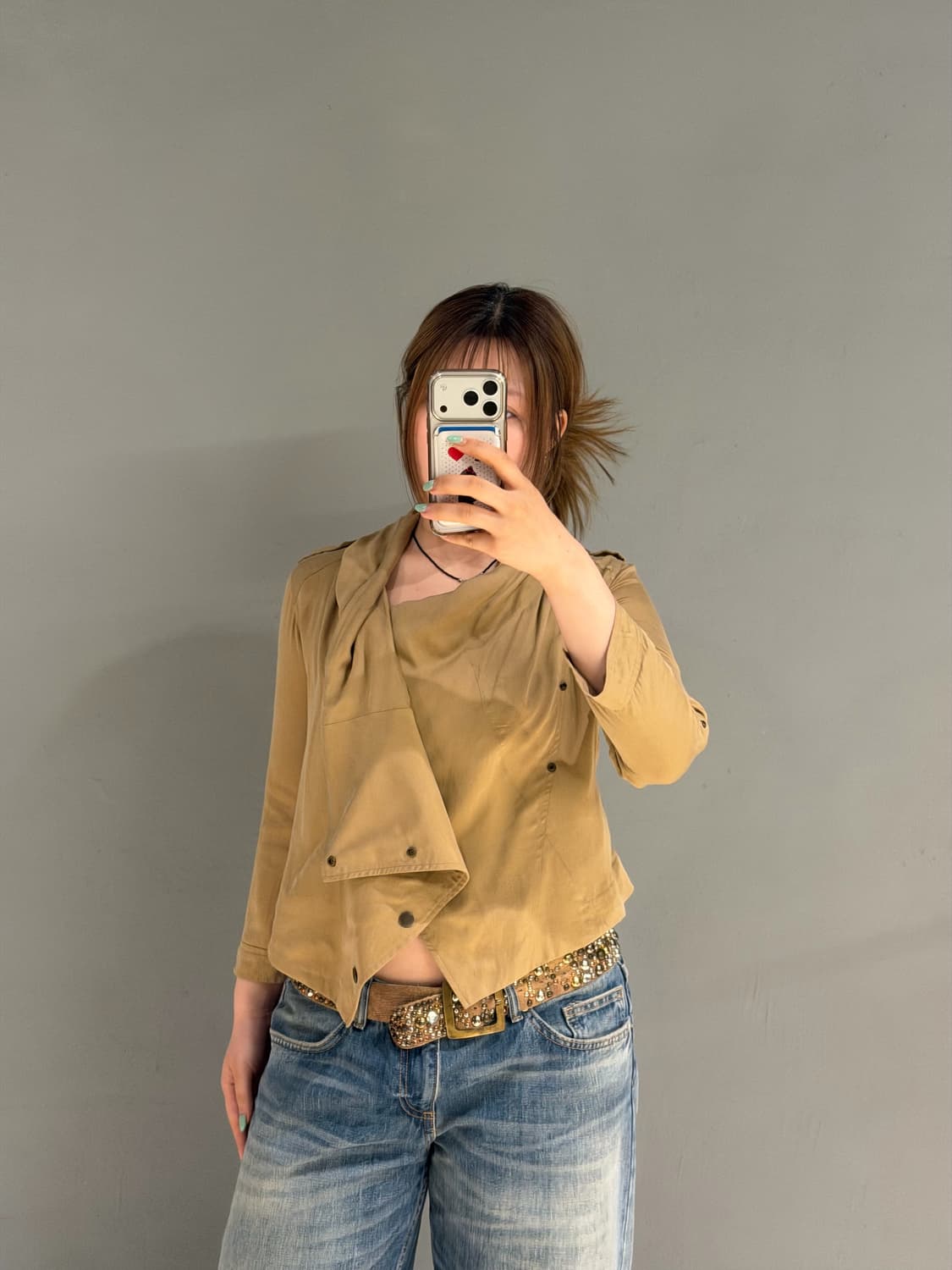 side snap button drape jacket 상품이미지2