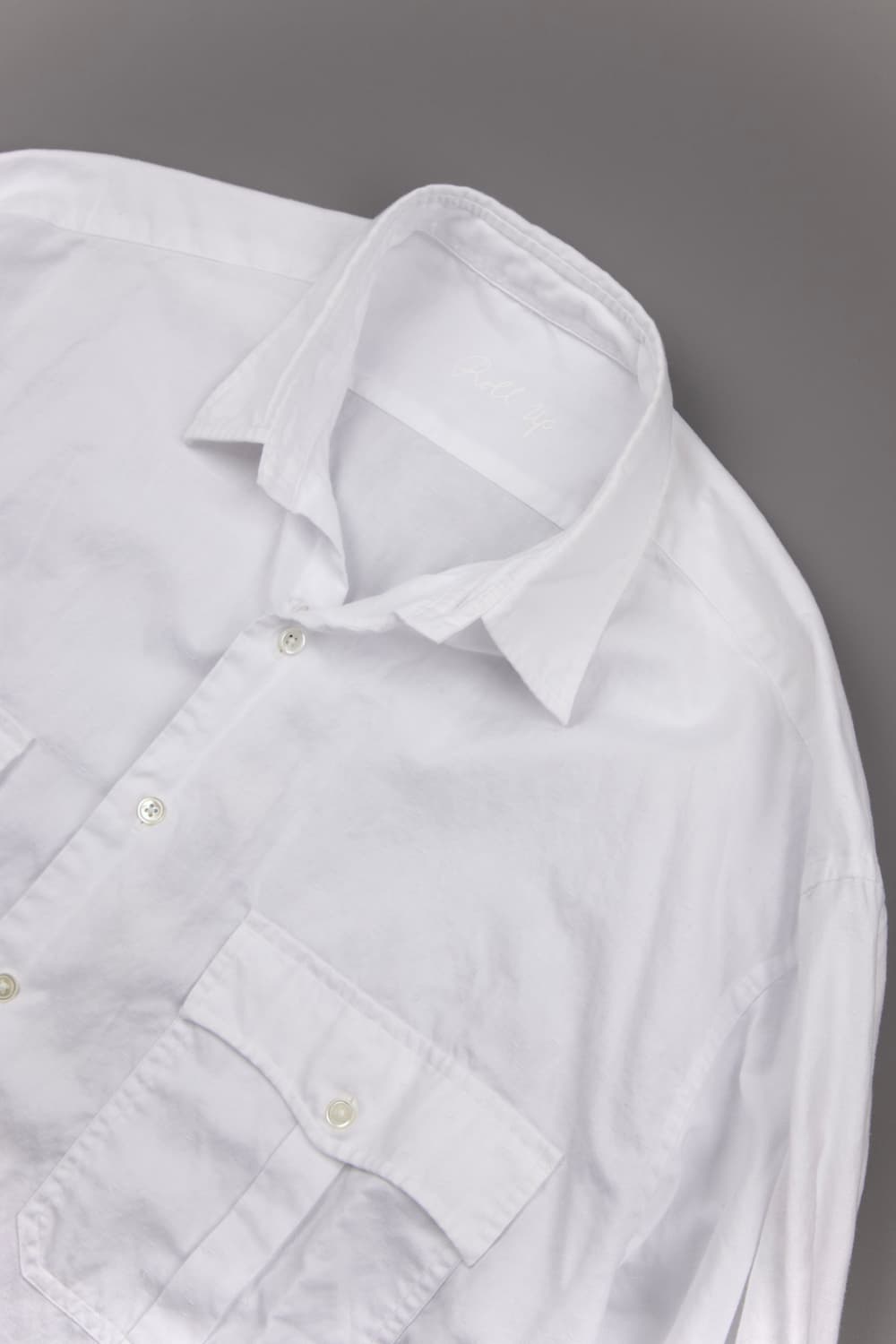Porter Classic X Alumo 롤업 코튼린넨 셔츠 화이트 상품이미지5