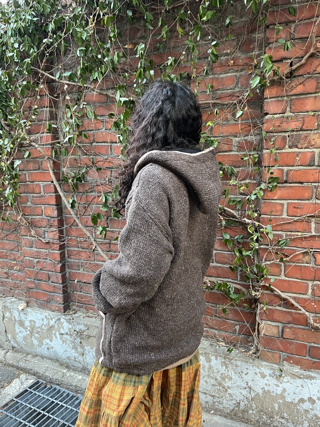 히피무드 브라운 플리스 후드 집업 아우터 상품이미지5