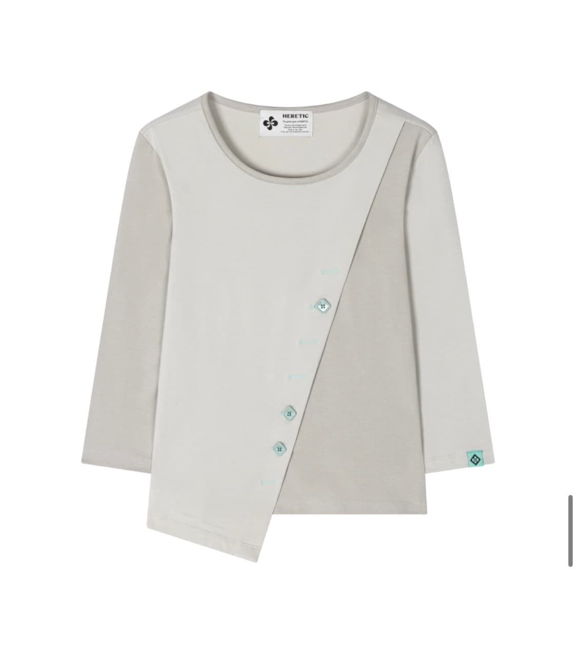 헤레틱 BUTTON CROSS T-SHIRT / grey 상품이미지2