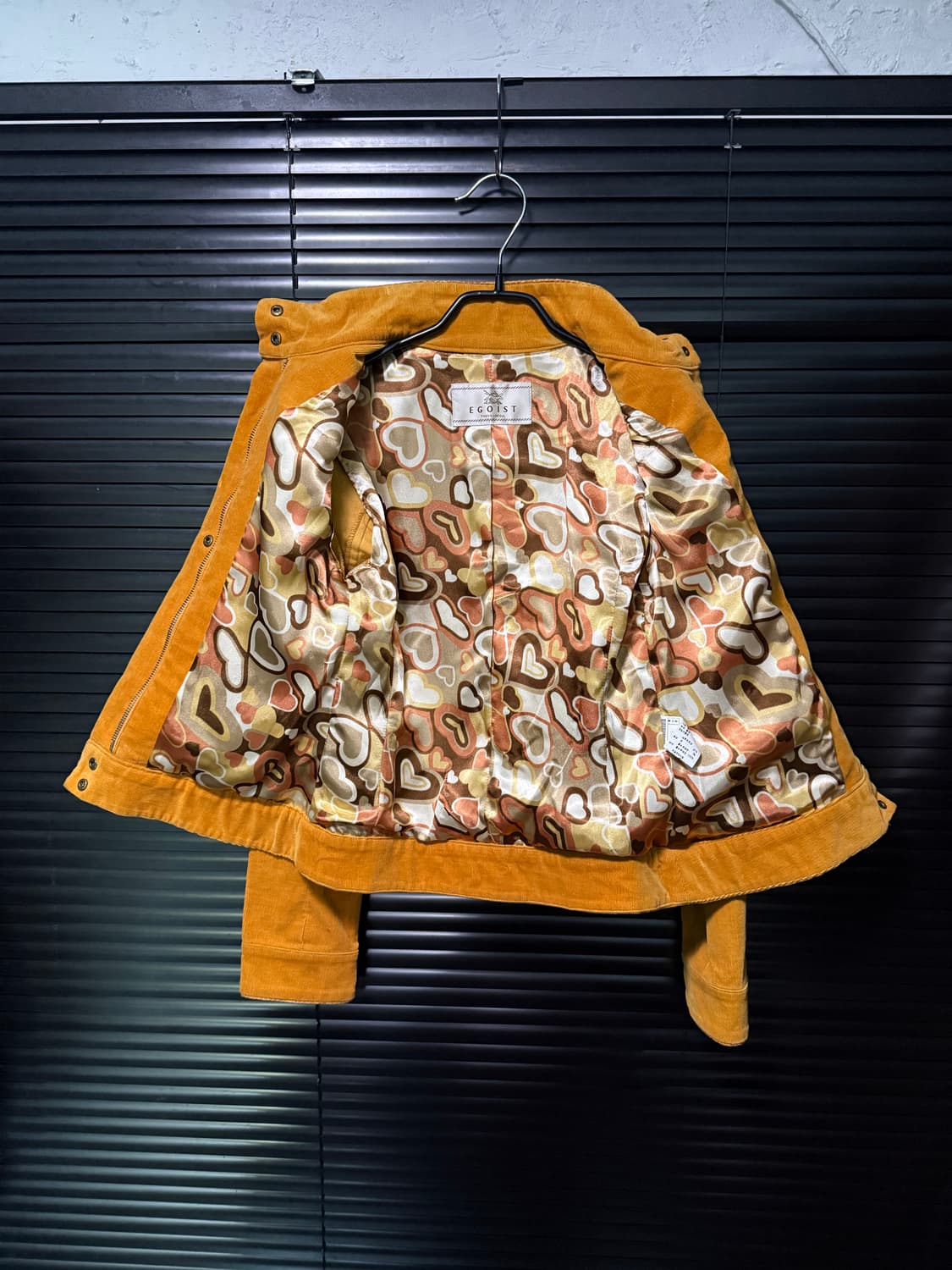 에고이스트 도쿄 서울 노랑색 노란색 옐로우 골덴 코듀로이 집업 뱀피 가죽 상품이미지5
