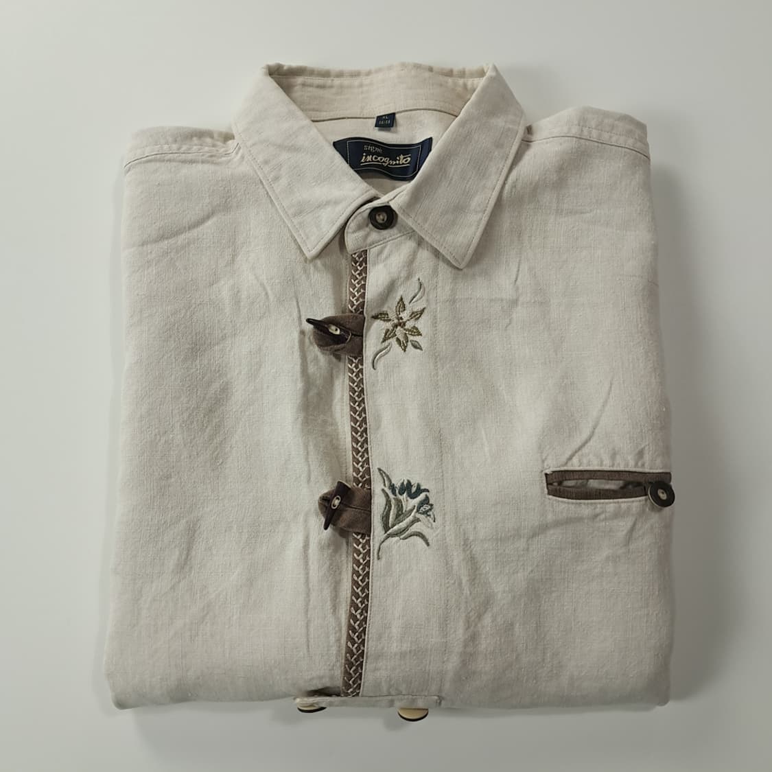 CK362 XL 시그네 90s 린넨 독일 트라흐텐 알펜 반팔 셔츠 남방 상품이미지7