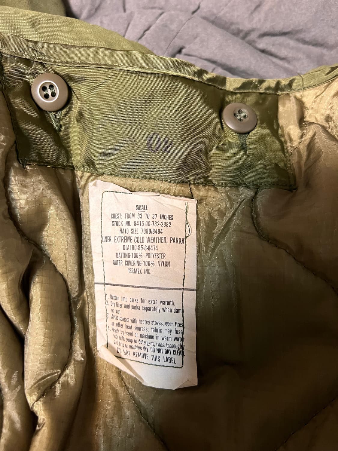 m65 피쉬테일 og 데드스탁 S 사이즈 모자포함 풀구성 카본힐 개파카 상품이미지3