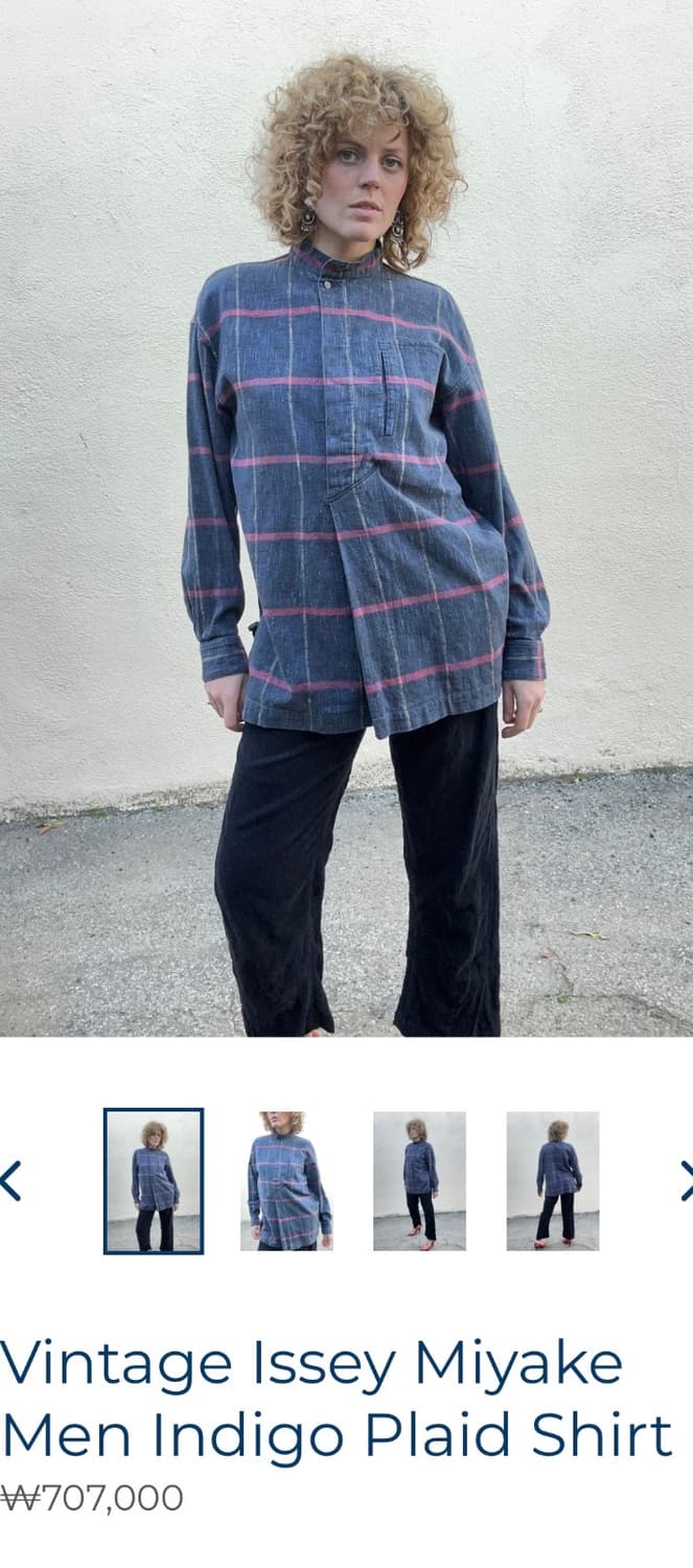 Issey miyake 80s indigo plaid check shir 상품이미지6