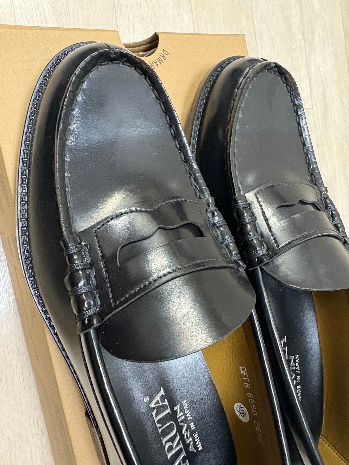 하루타 pu 페니로퍼 블랙 265 새상품 상품이미지3