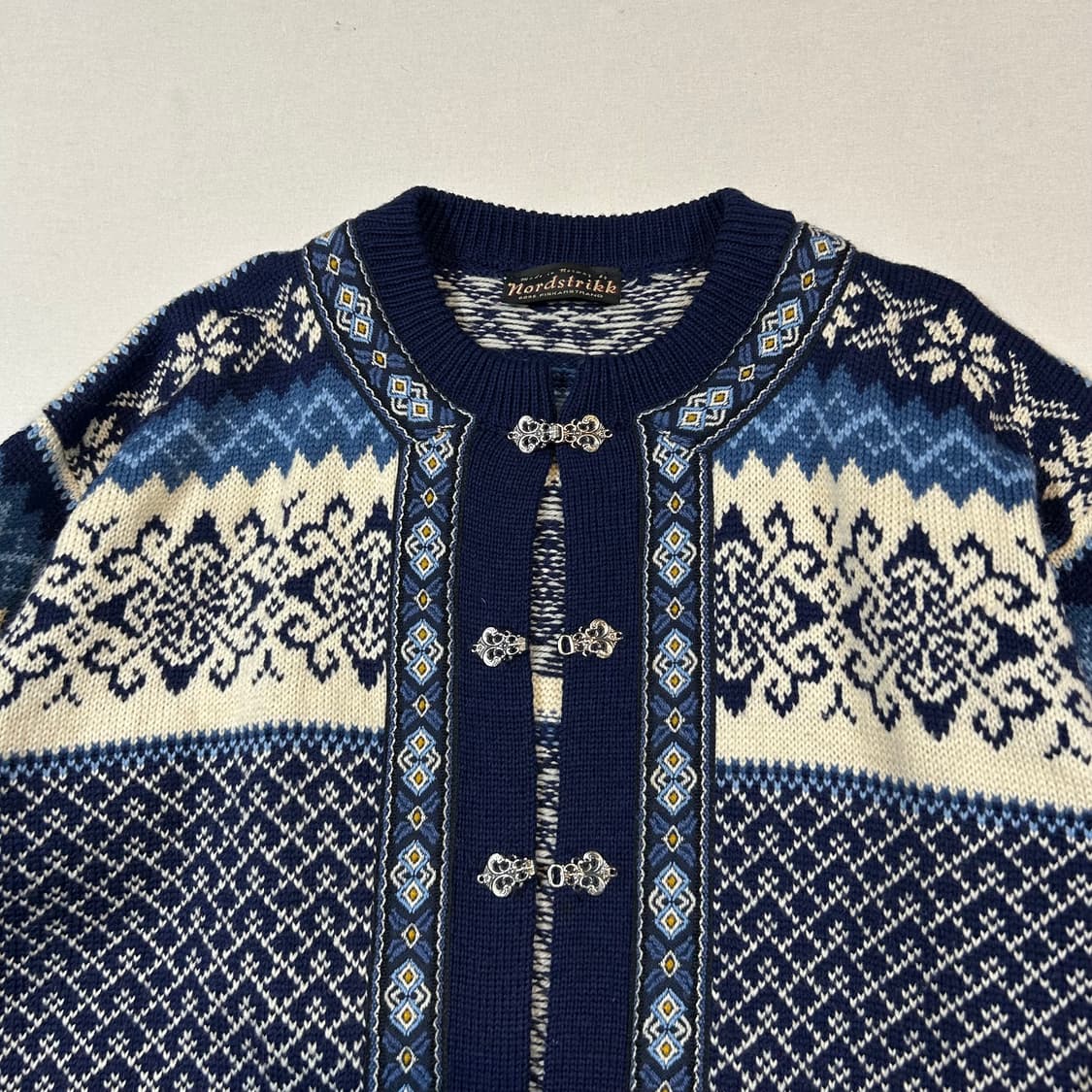 M) Nordstrikk 노르딕 패턴 앤틱 울 가디건 상품이미지2