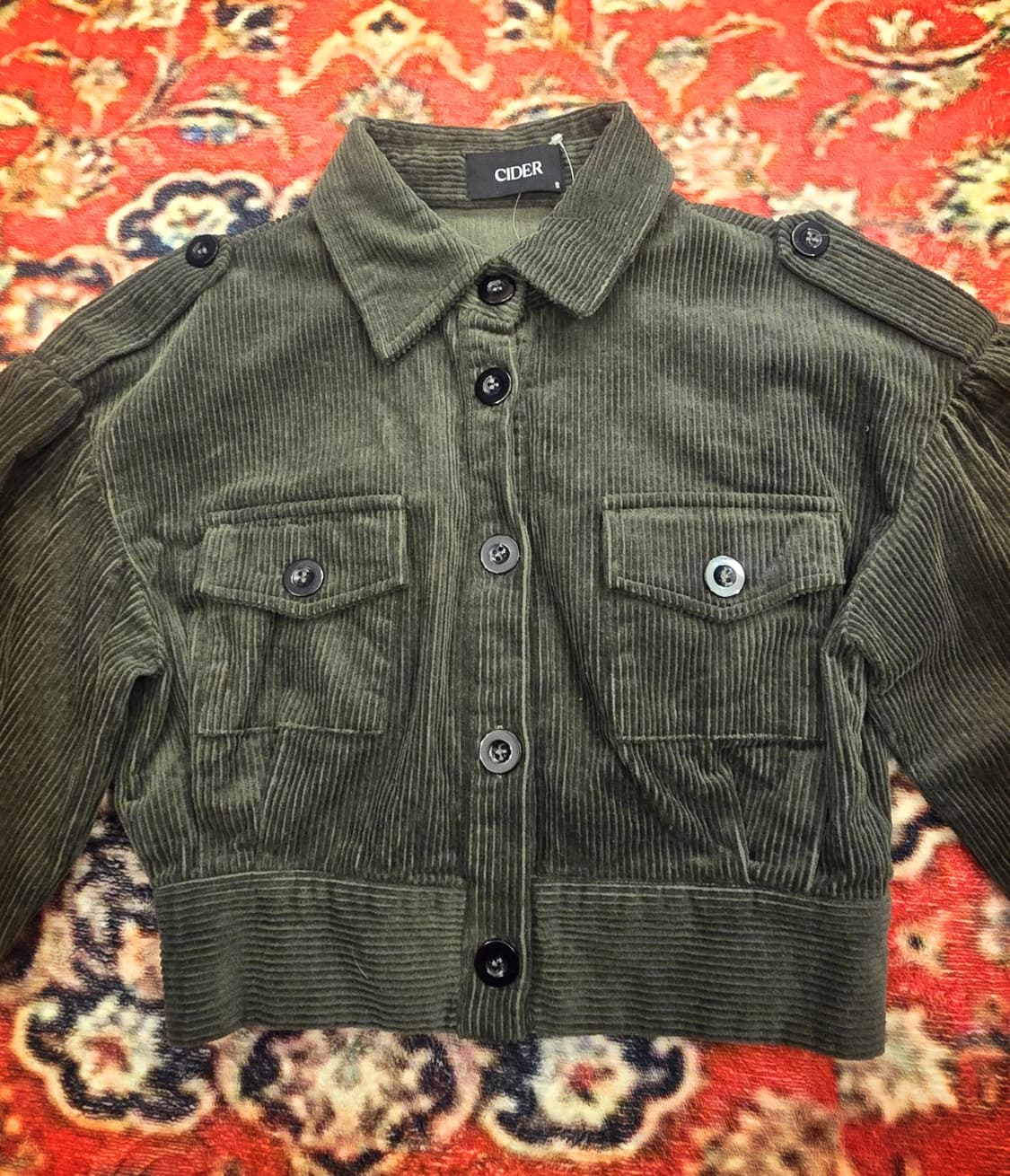 Cider  솔리드 코듀로이 크롭 재킷 상품이미지3
