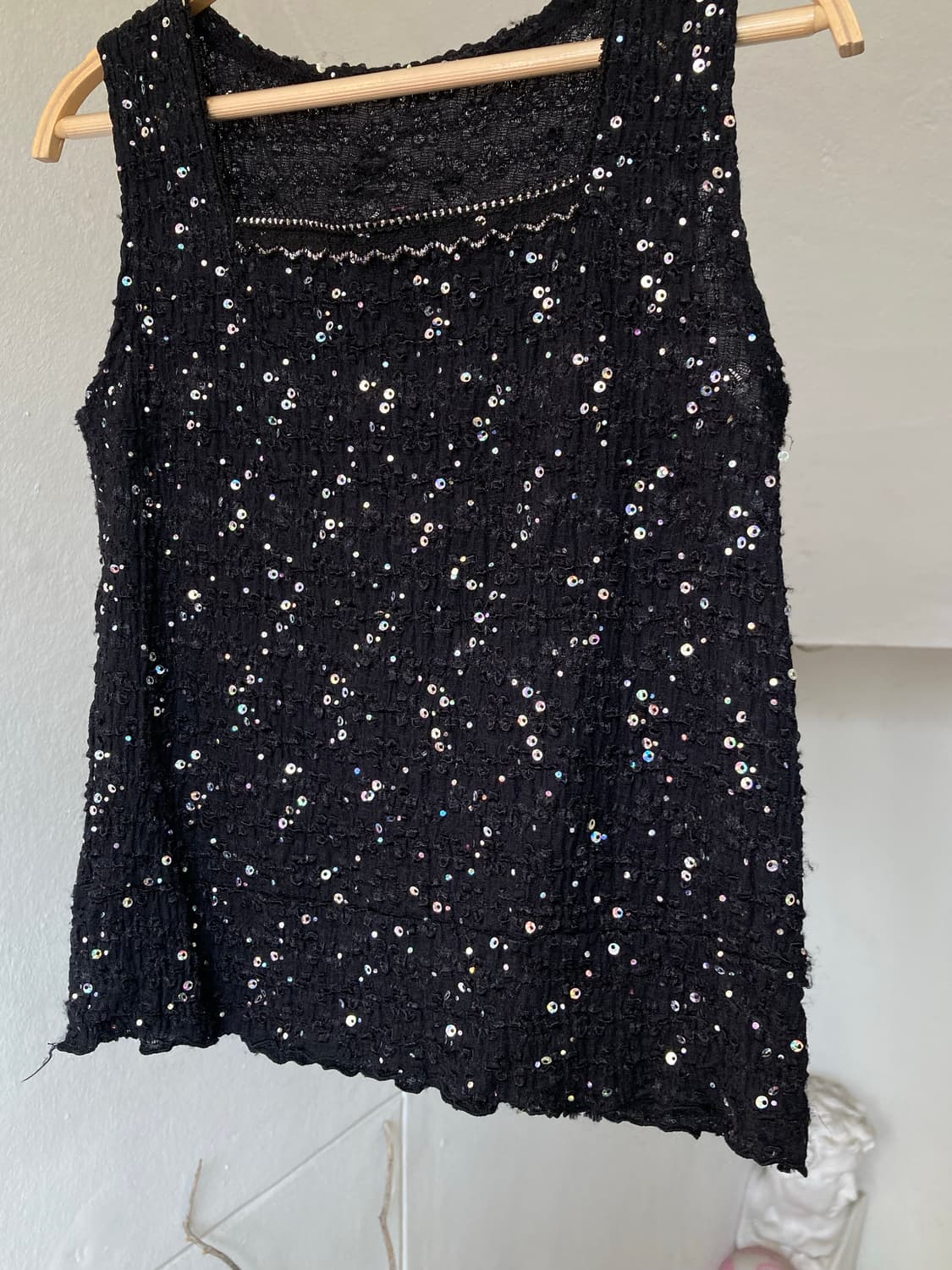 스팽글 스퀘어넥 슬리브리스 상품이미지3