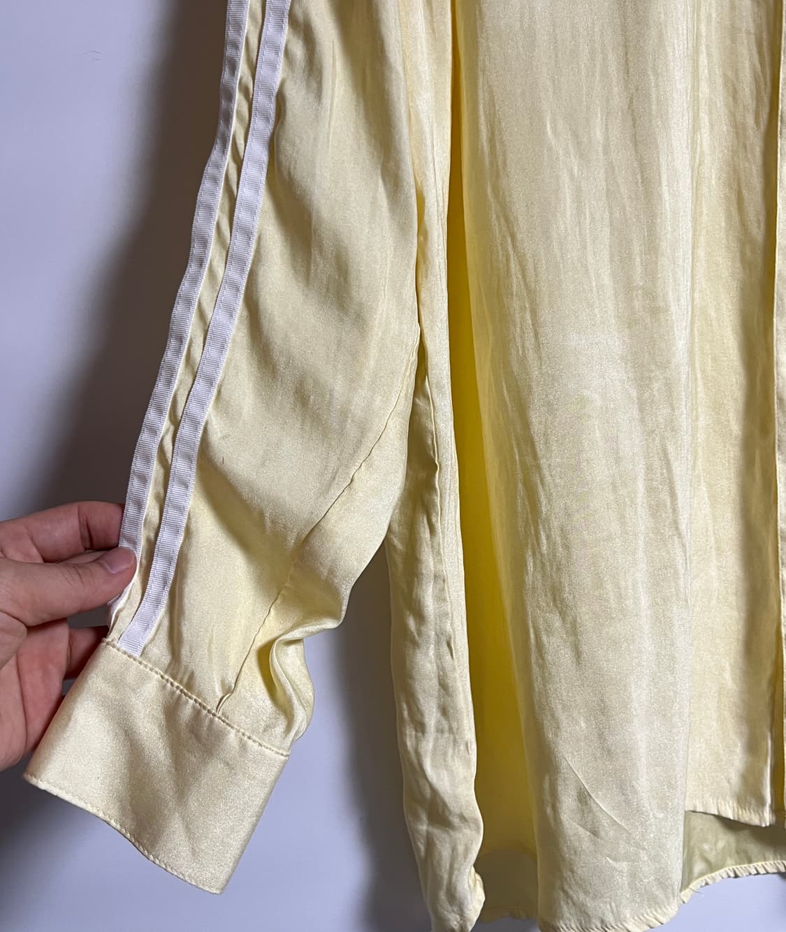 아디다스 세틴 버튼 업 셔츠 블라우스 S 상품이미지3