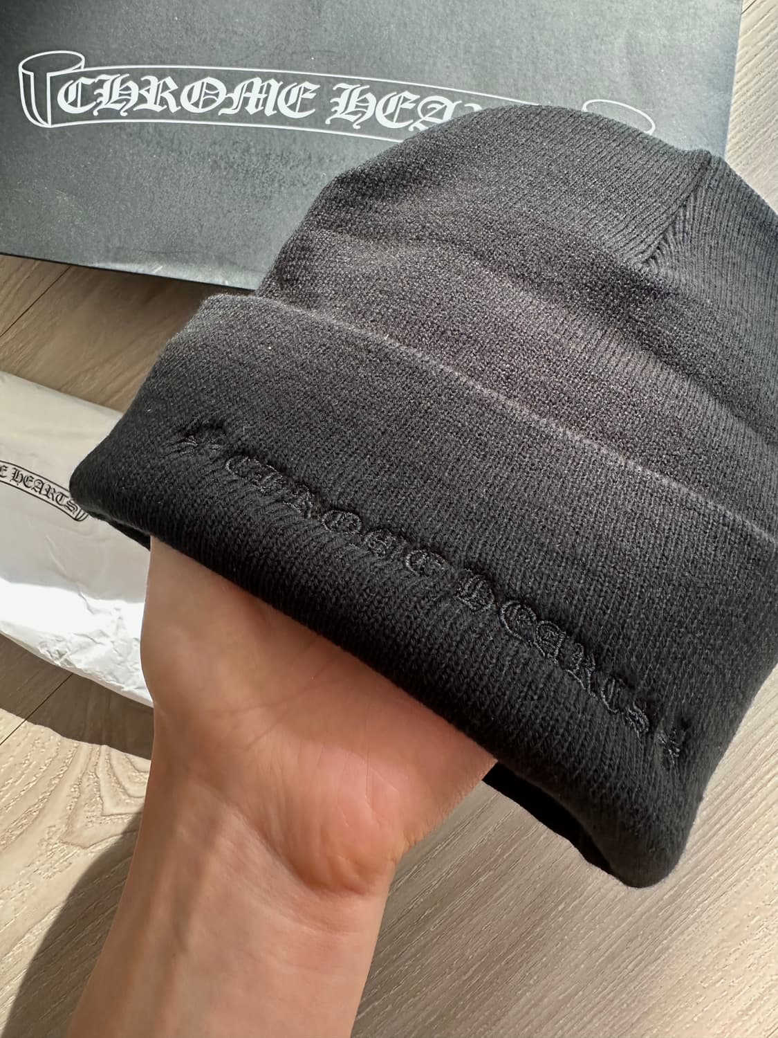 크롬하츠 워치 캡 로고 비니 블랙 상품이미지3